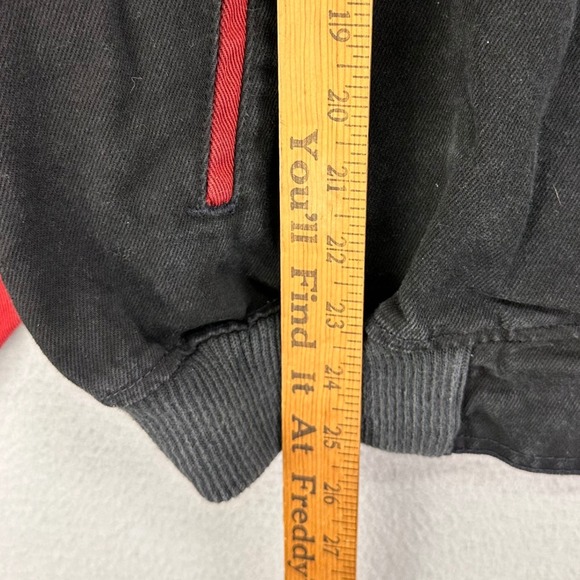 VTG‎ 90s Trucker Jacket Mens XL Black/Red Denim Independent Freightliner Patch - Picture 7 of 7